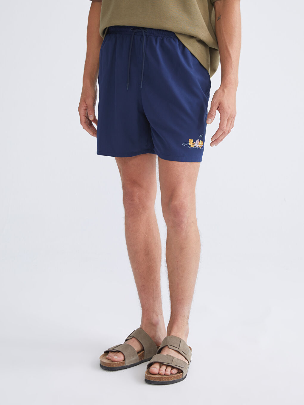 Короткі шорти для плавання з принтом - для чоловіків-1