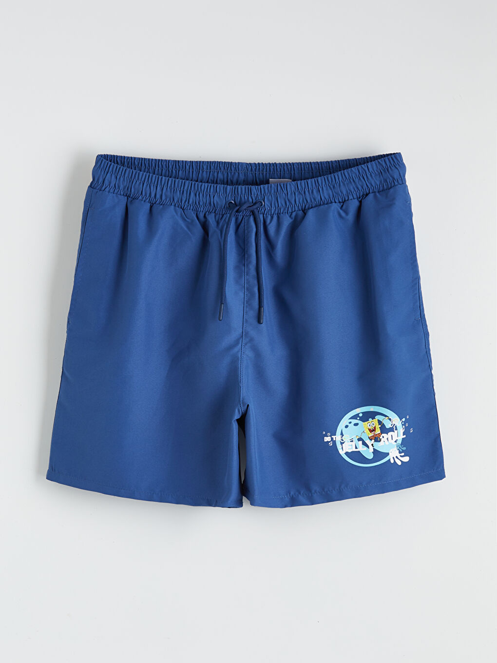 Mavi Sünger Bob Baskılı Erkek Deniz Şortu