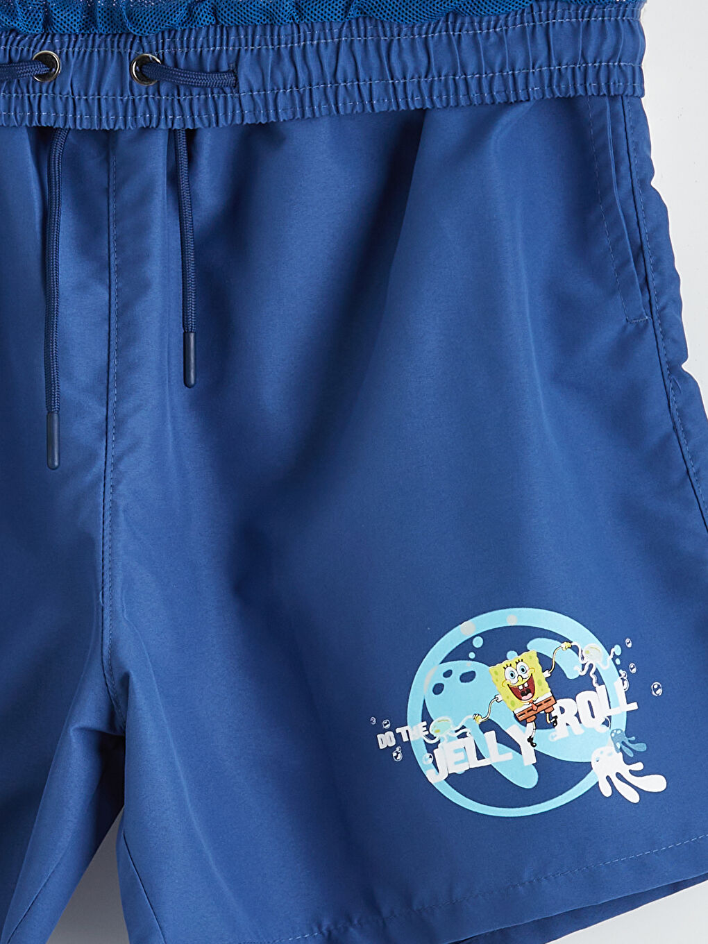 Mavi Sünger Bob Baskılı Erkek Deniz Şortu-2