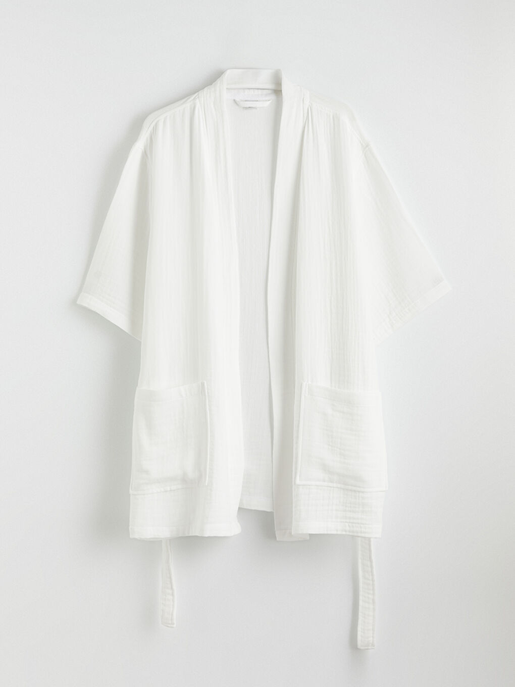 Beyaz Pamuklu Kadın Bornoz-2