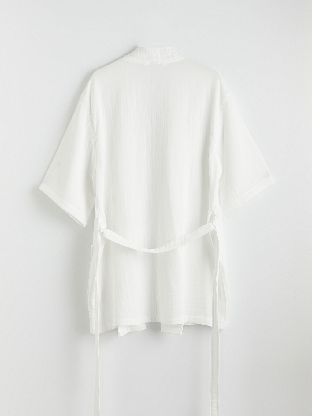 Beyaz Pamuklu Kadın Bornoz-4