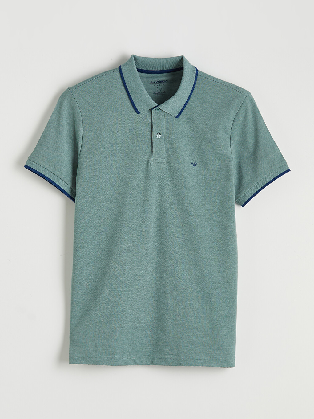 Yeşil Polo Yaka Düz Erkek Tişört-8