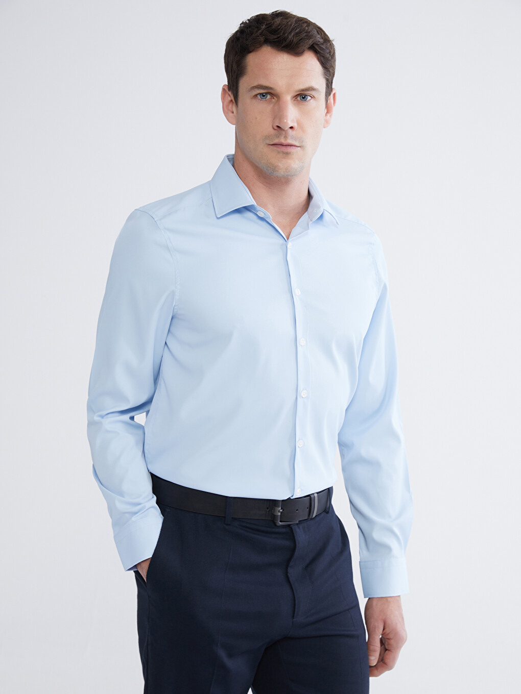 Muška Košulja Dugih Rukava Slim Fit Od Gabardina-1