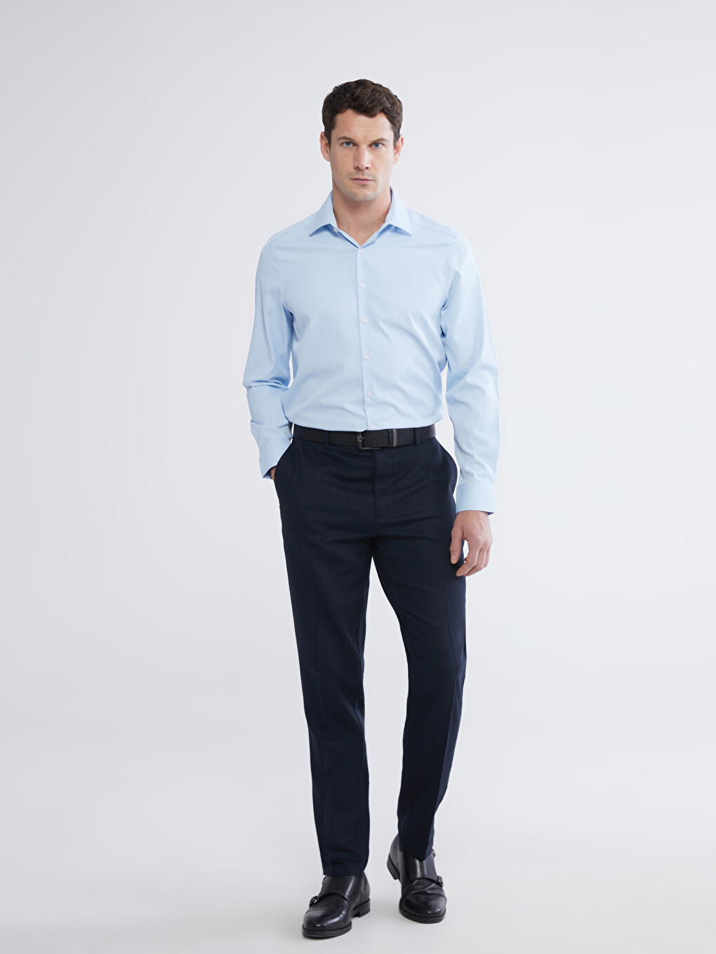 Muška Košulja Dugih Rukava Slim Fit Od Gabardina-2