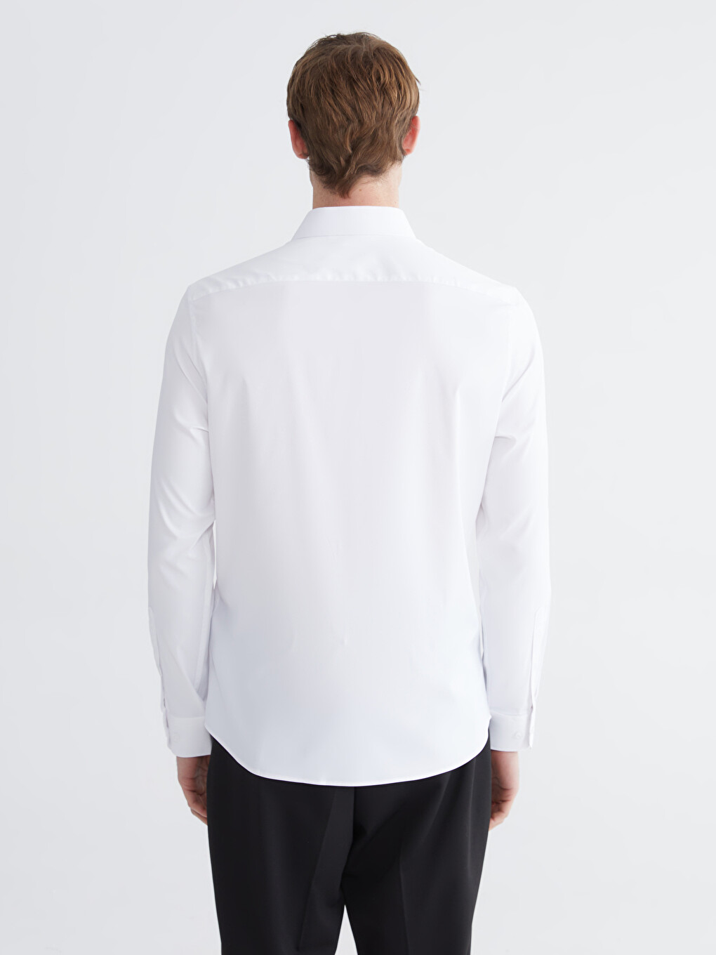 Cămașă Slim Fit Cu Mânecă Lungă Din Gabardină Pentru Bărbați-6