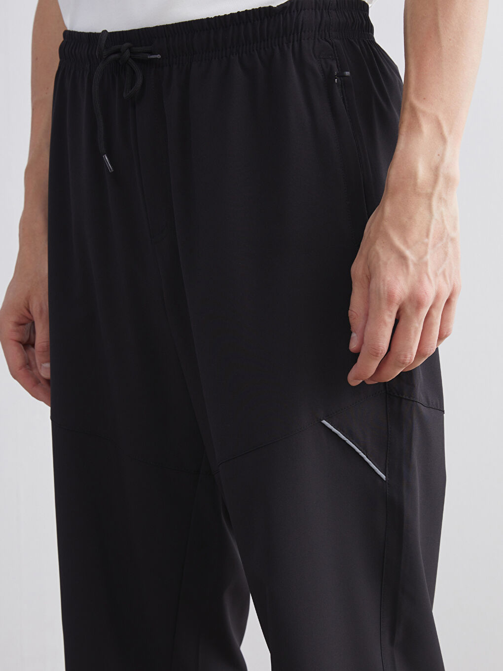 Siyah Diz Hizası Boy Erkek Deniz Şortu-2