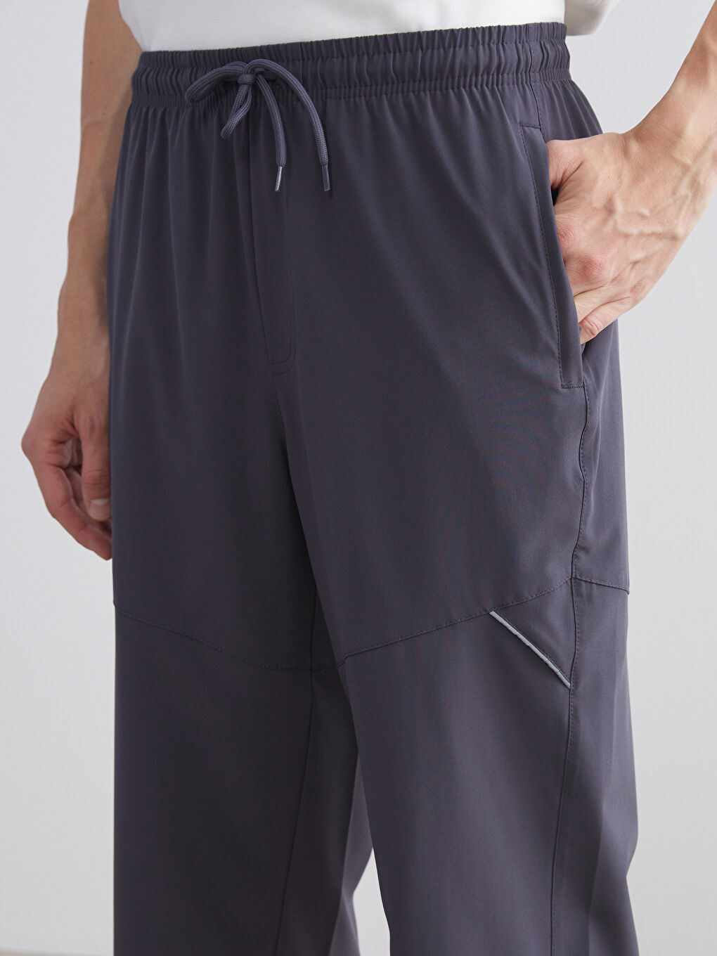 Antrasit Diz Hizası Boy Erkek Deniz Şortu-2