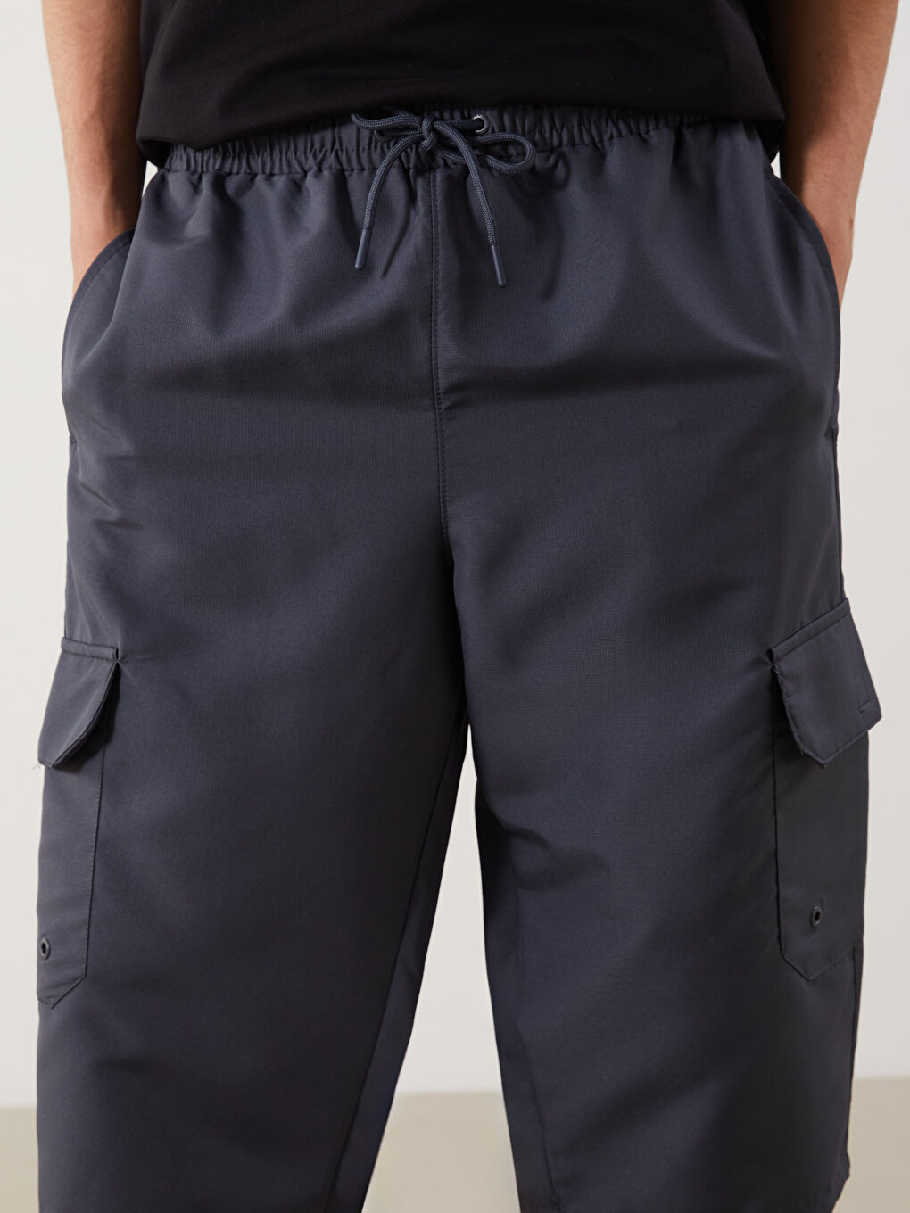 Antrasit Diz Altı Boy Erkek Deniz Şortu-2