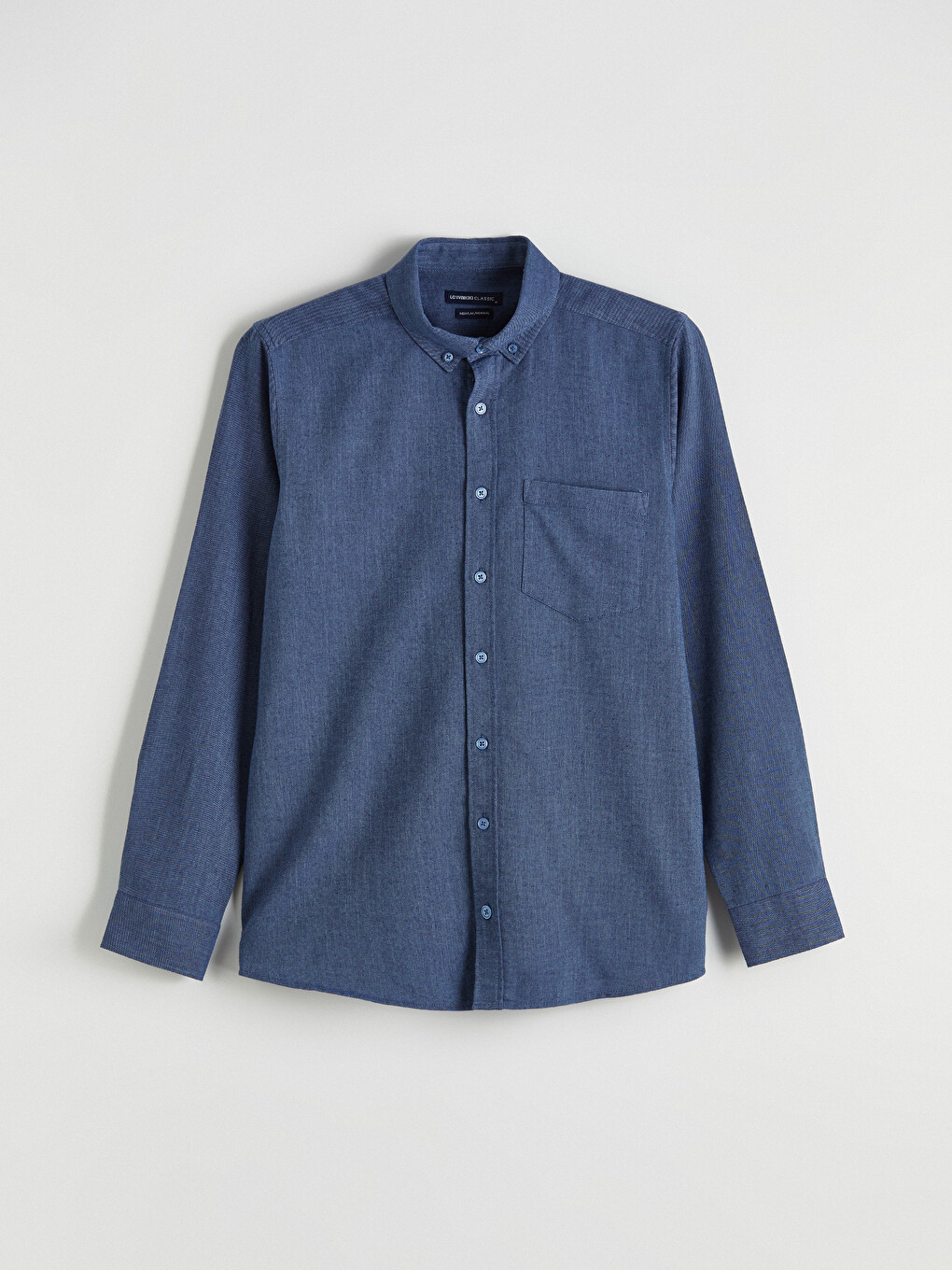 Regular Fit Long Sleeve Linen Blend Men's Shirt-4