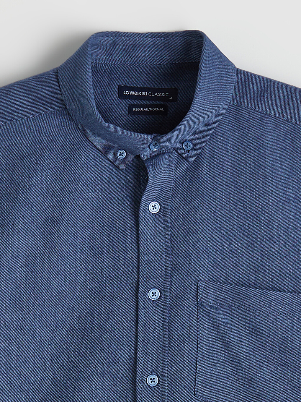 Regular Fit Long Sleeve Linen Blend Men's Shirt-5