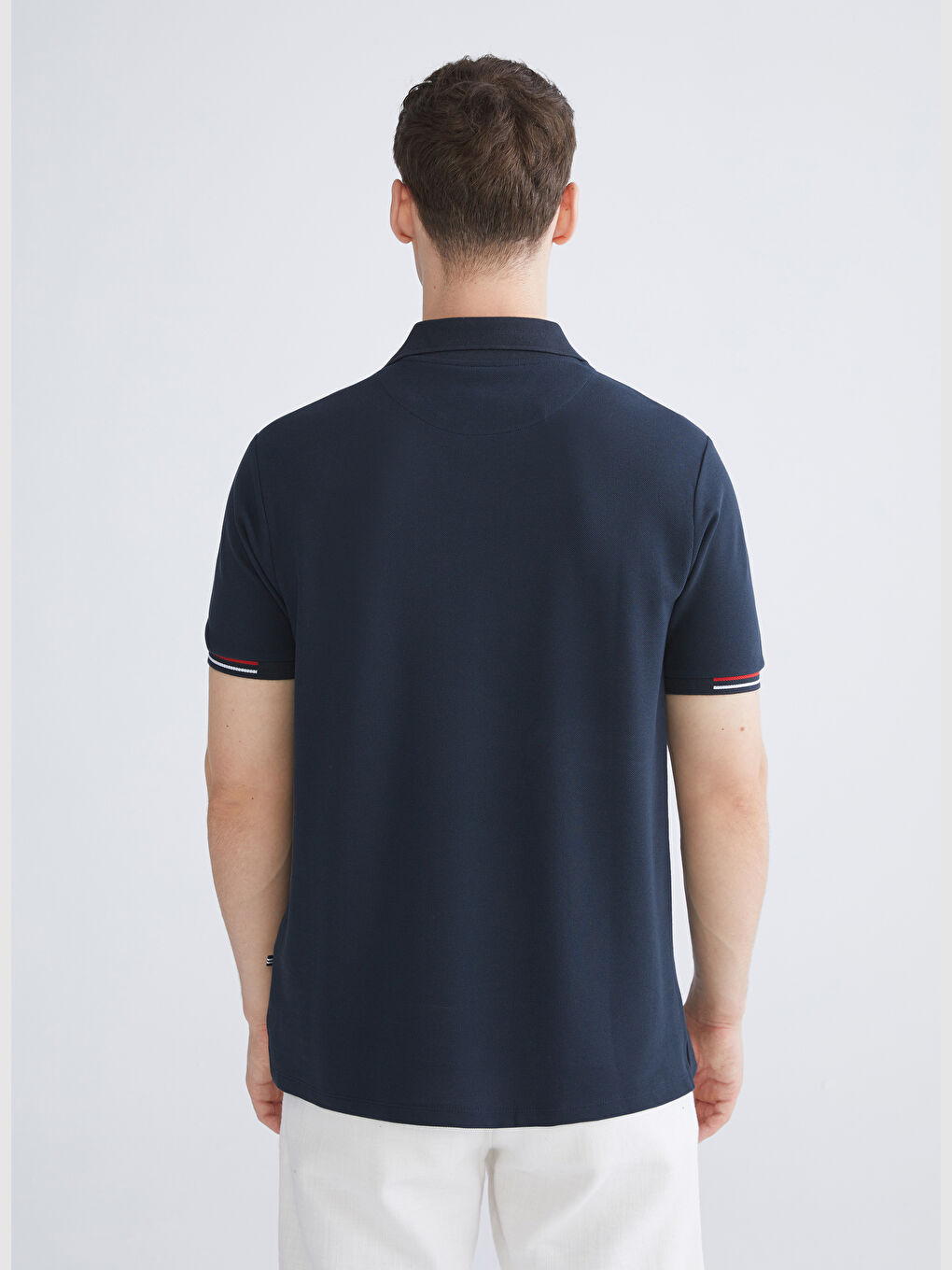 Lacivert Polo Yaka Pike Erkek Tişört-3