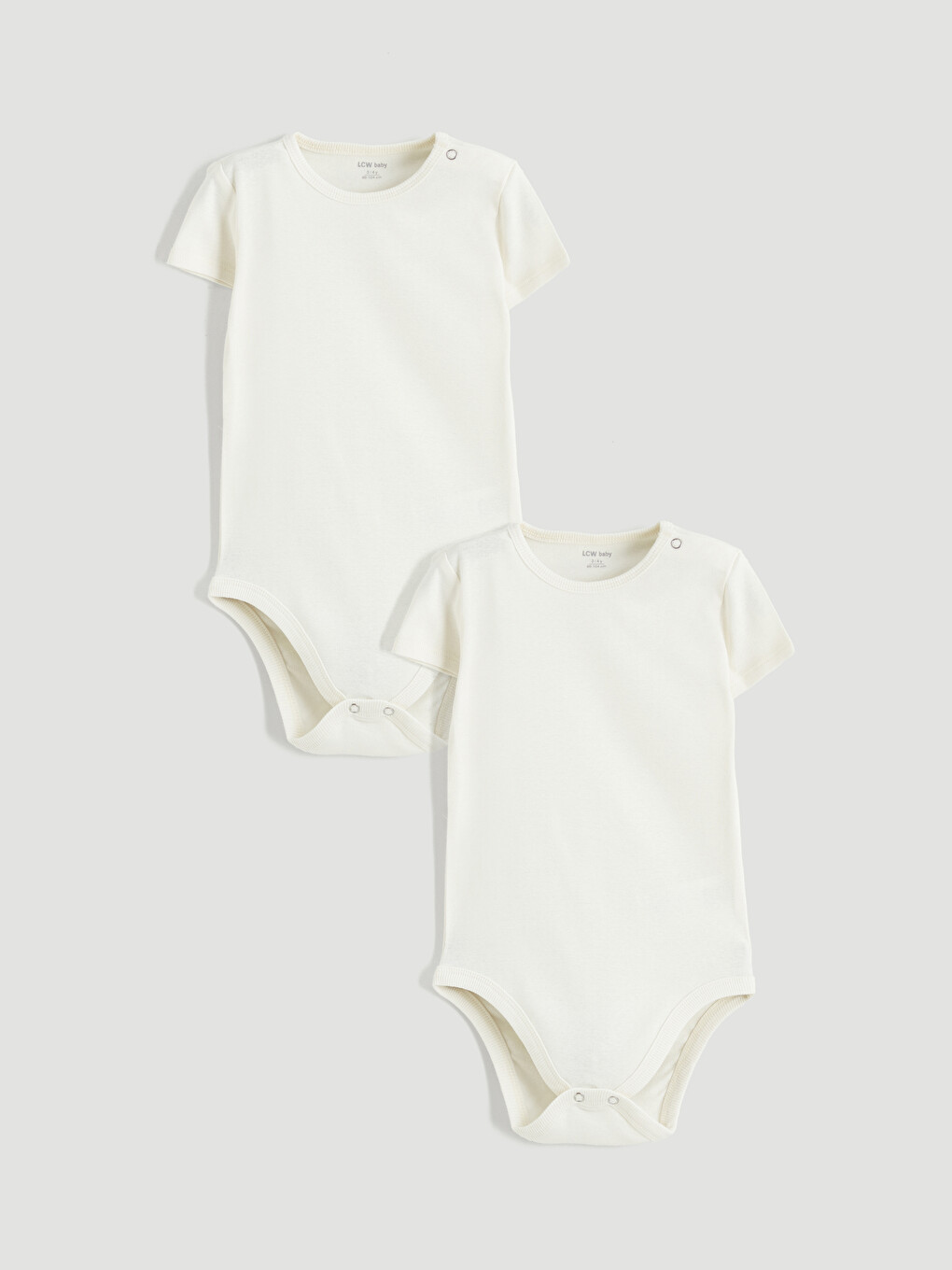 Crew Neck Baby Girls' Snap Bodysuit 2 Pack
