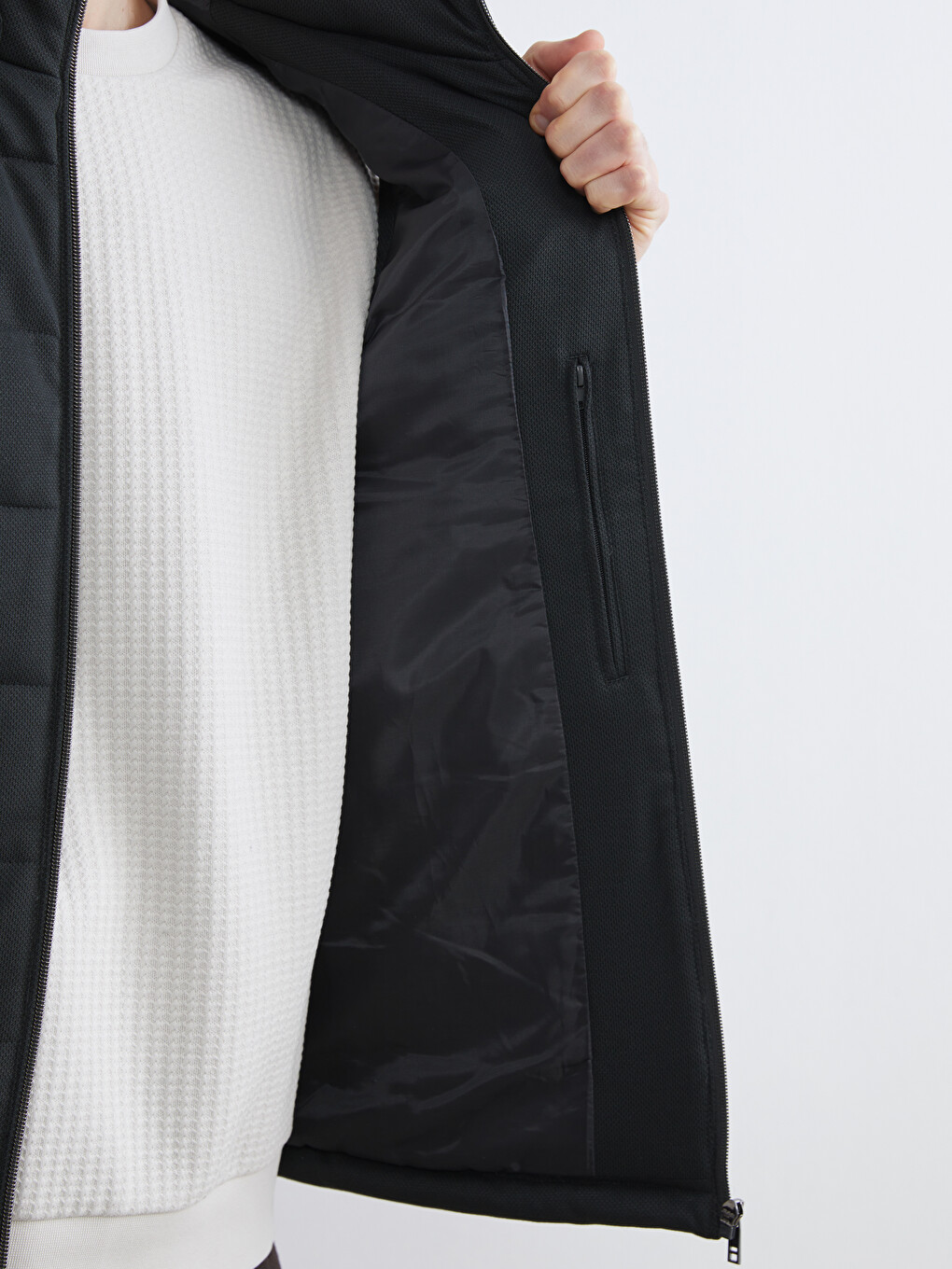 Petrol Slim Fit Dik Yaka Erkek Şişme Yelek-3