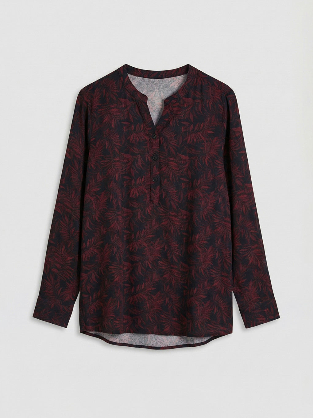 Notch Neck Patterned Blouse-4
