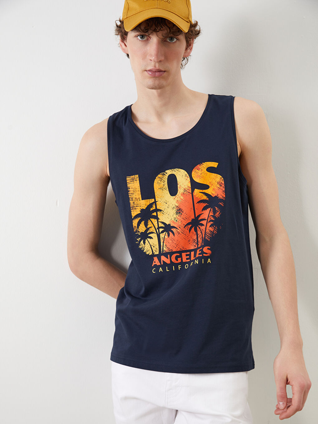 Los Angeles Printed Men's Sleeveless T-Shirt -S60087Z8-LSJ