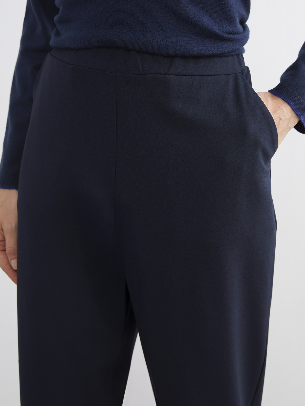 Plus Size Elastic Waist Women's Trousers-3