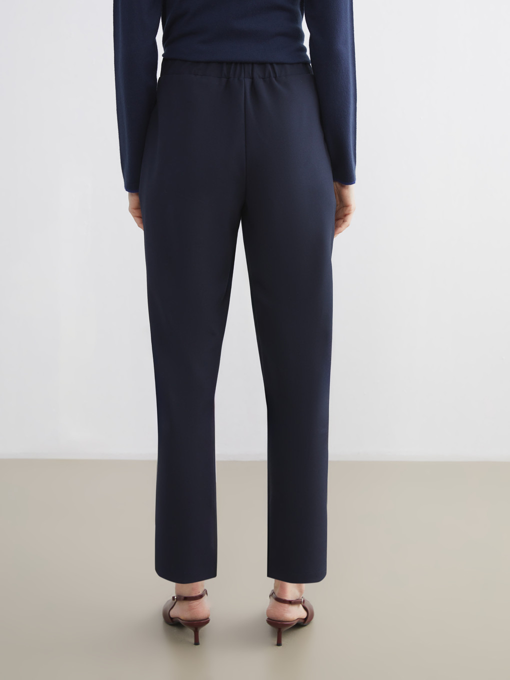 Plus Size Elastic Waist Women's Trousers-4