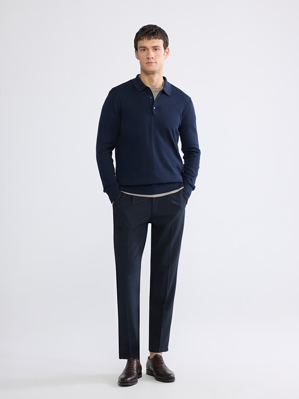 Polo Neck Men's Knitwear Sweater-1