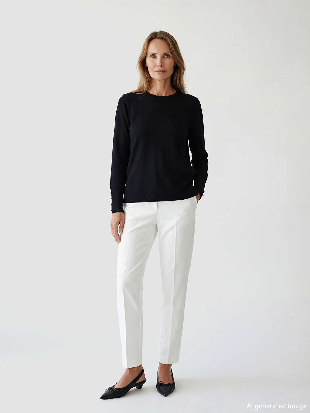 Crew Neck Women's Knitwear Sweater-1