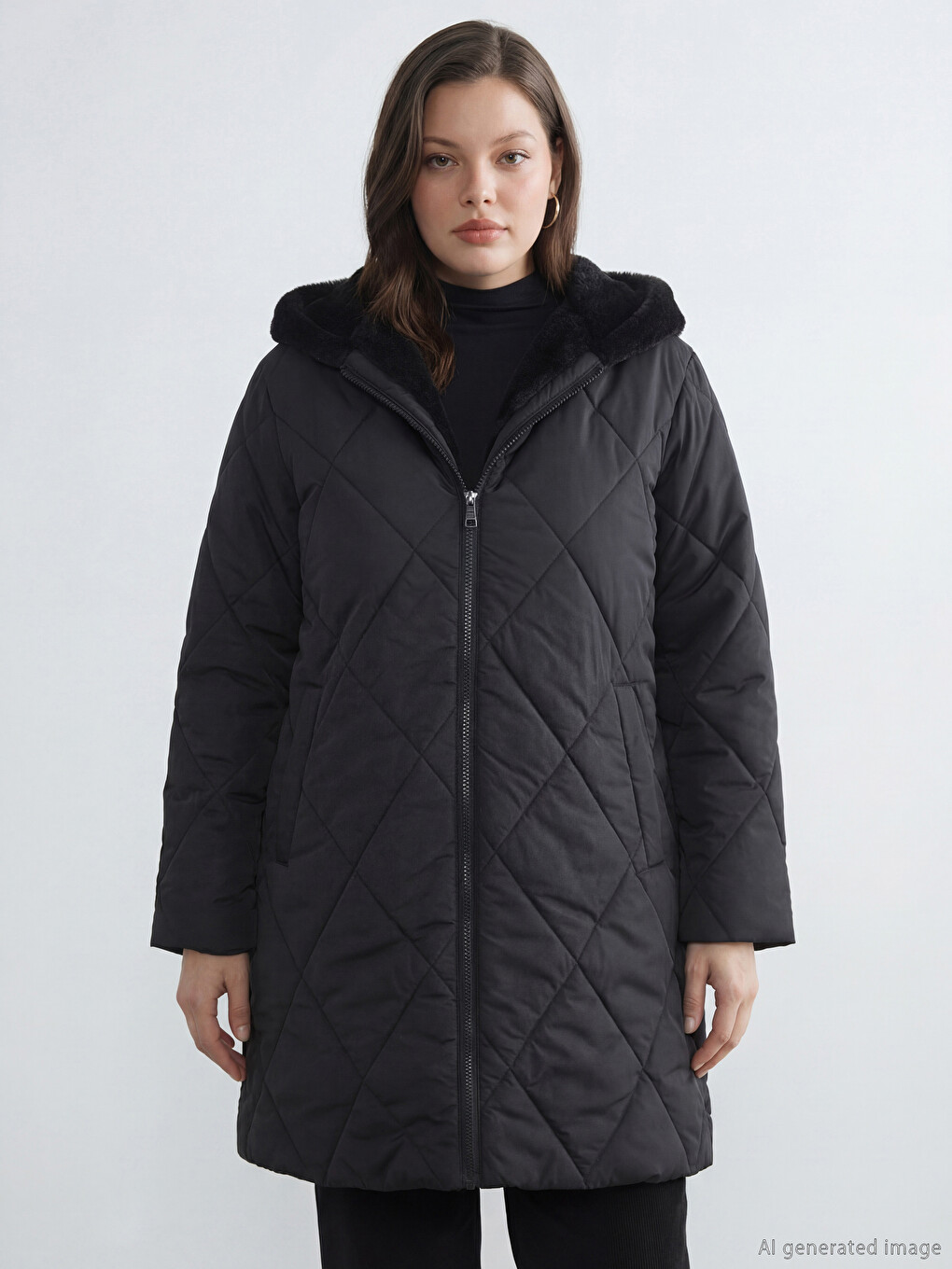 Hooded Women's Puffer Coat-1