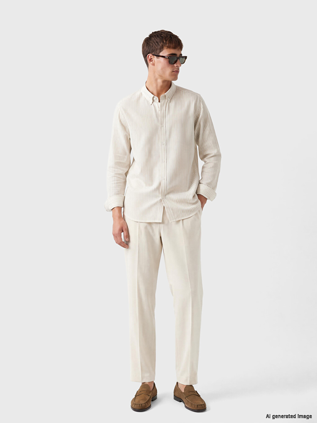 Slim Fit Striped Dobby Men's Shirt-1