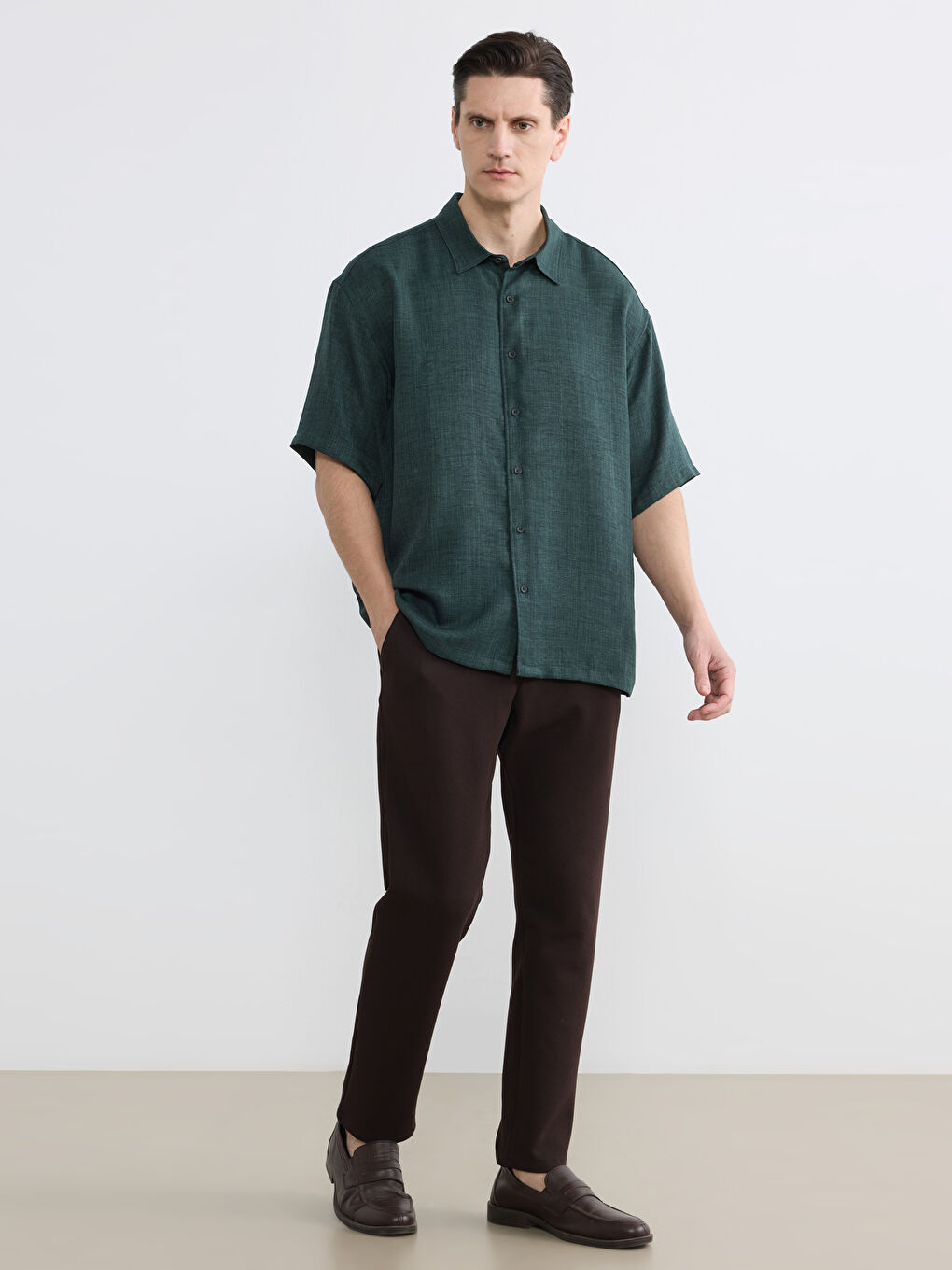 რეგულარული მორგება მამაკაცის პერანგი-1