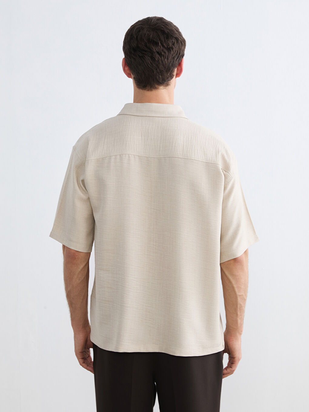 Bej Regular Fit Erkek Gömlek-3