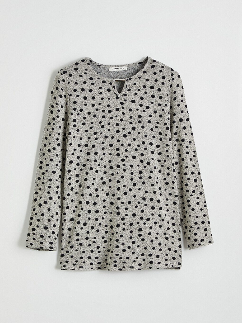 Crew Neck Polka Dot Blouse-4
