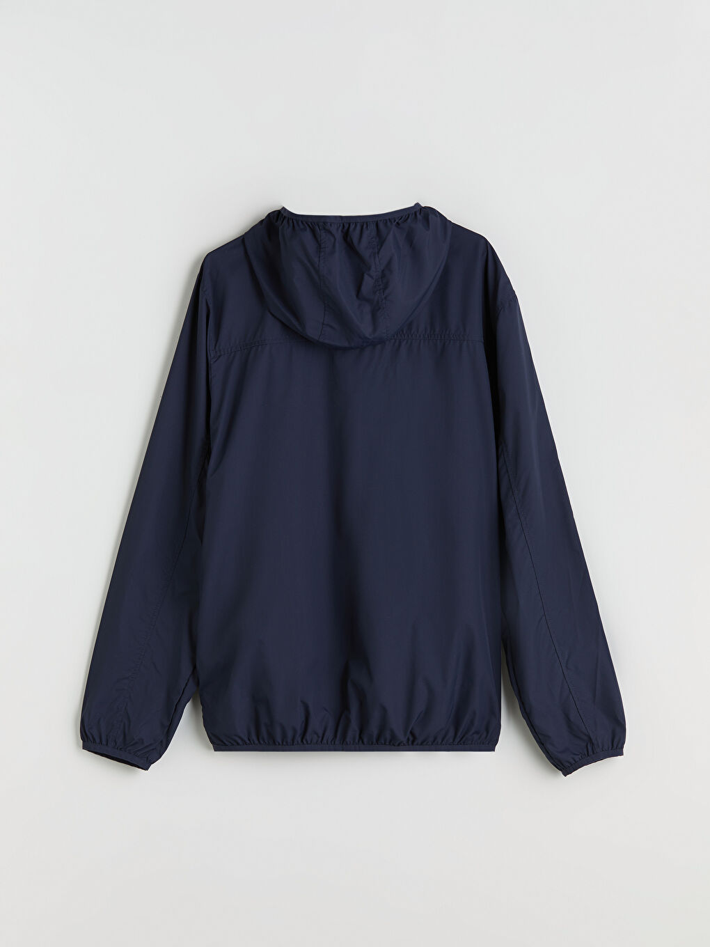 Lacivert Standart Kalıp Kapüşonlu Erkek Yağmurluk-7