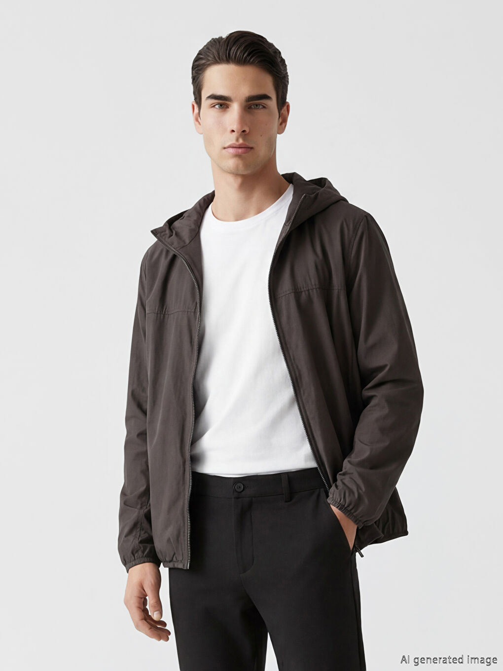 Siyah Standart Kalıp Erkek Yağmurluk