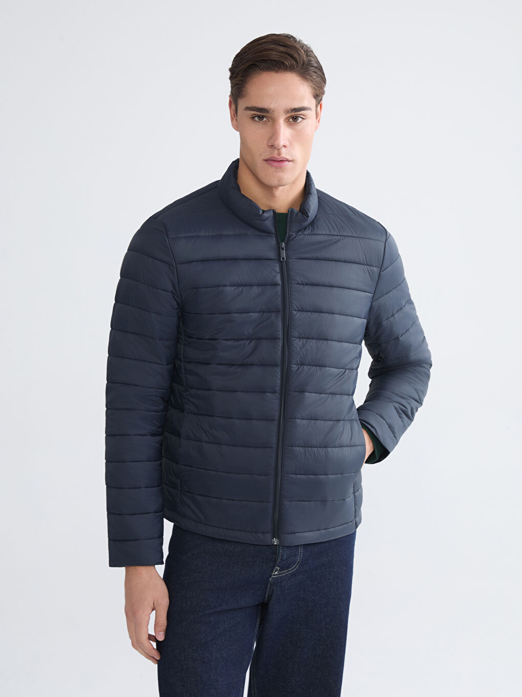 Standard Fit Funnel Neck Men's Puffer Coat