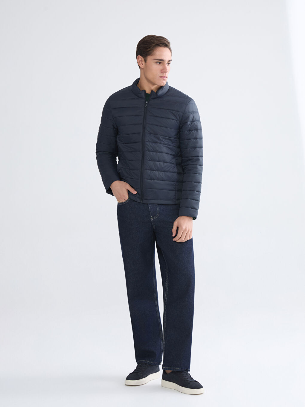 Standard Fit Funnel Neck Men's Puffer Coat-1