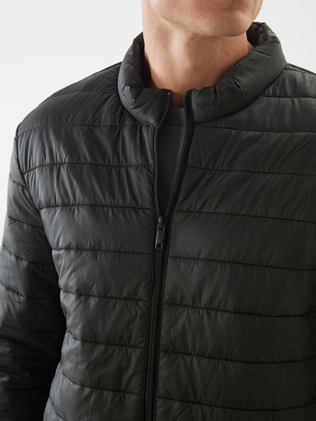 Standard Fit Funnel Neck Men's Puffer Coat-2