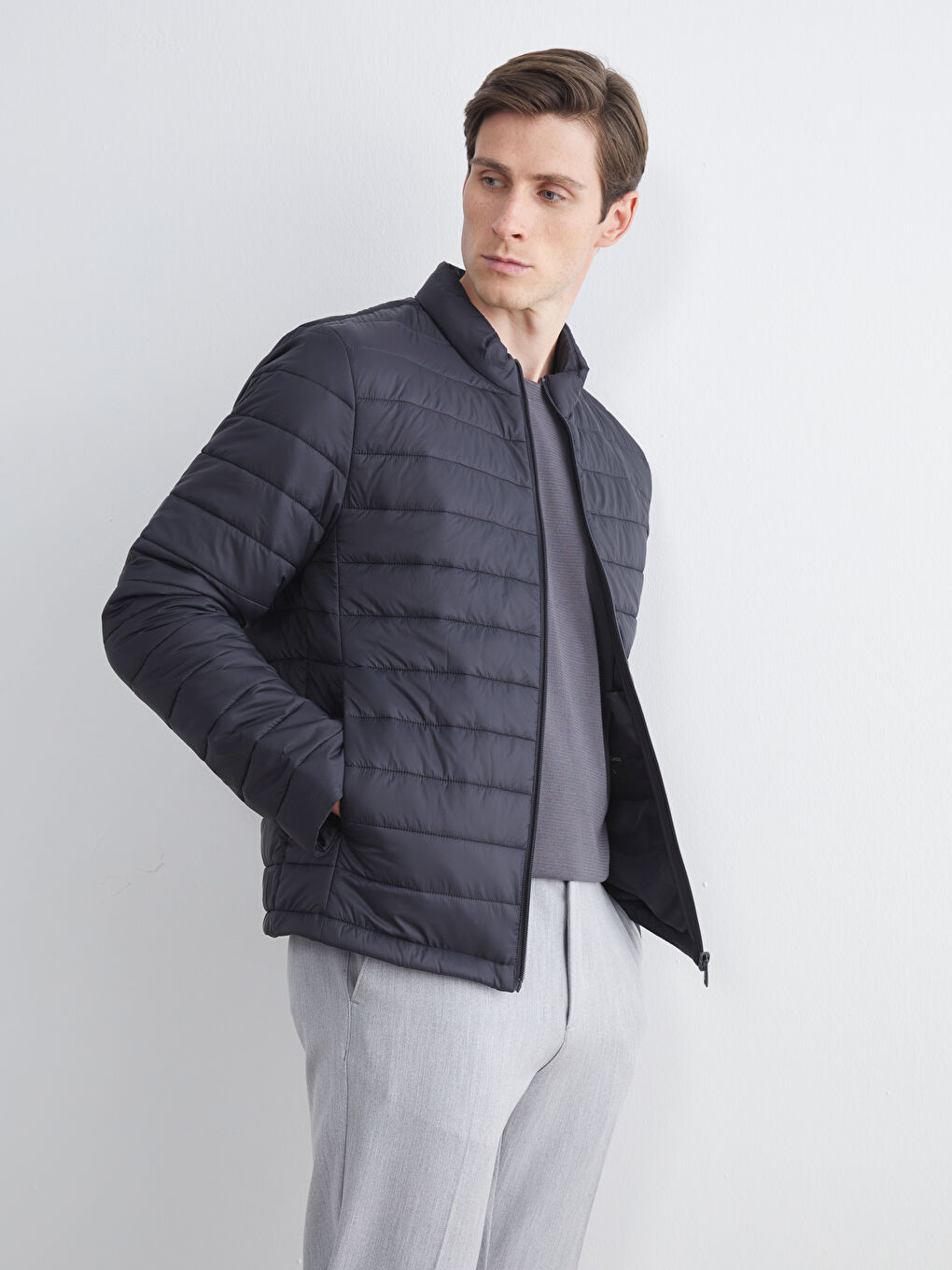 Standard Fit Funnel Neck Men's Puffer Coat