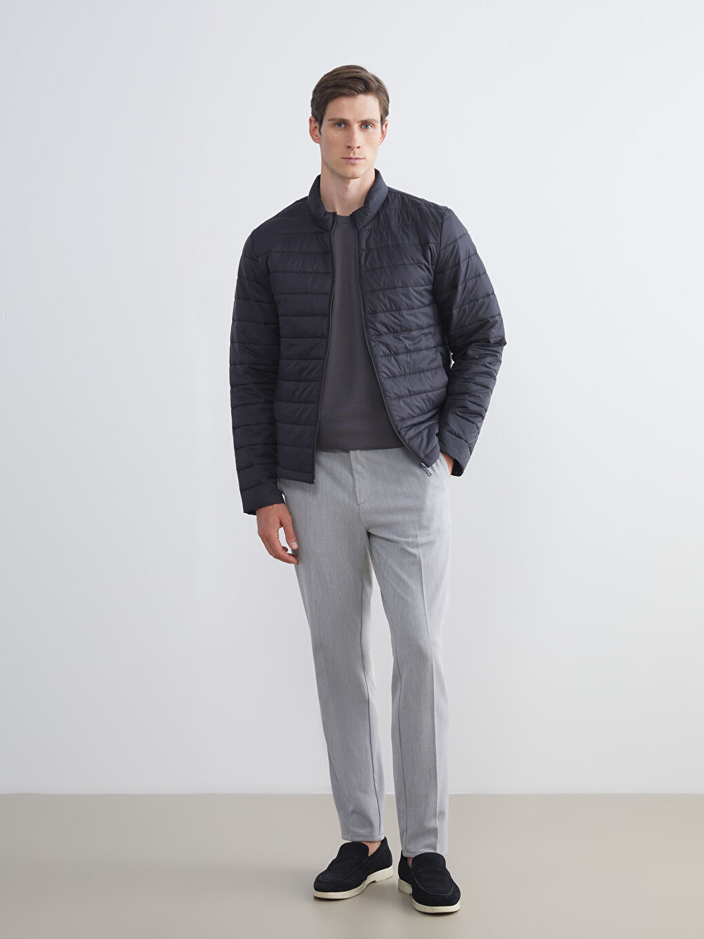 Standard Fit Funnel Neck Men's Puffer Coat-1