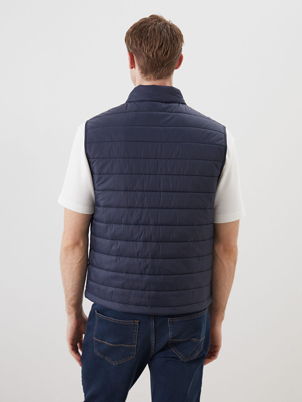 Slim Fit Funnel Neck Men's Puffer Gilet-5