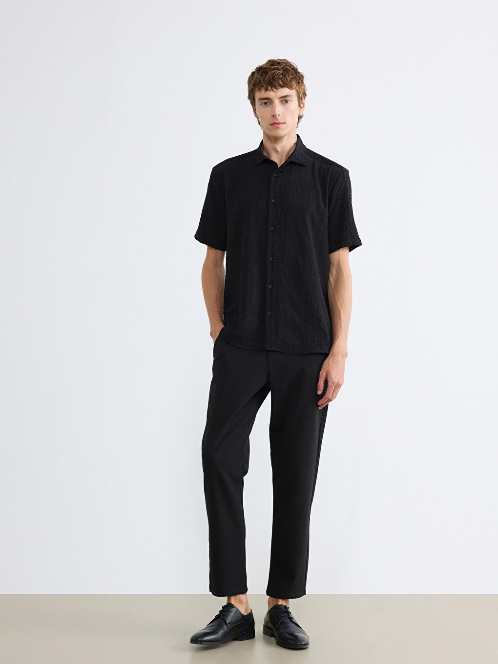 Men's Regular Fit Short Sleeve Shirt-1