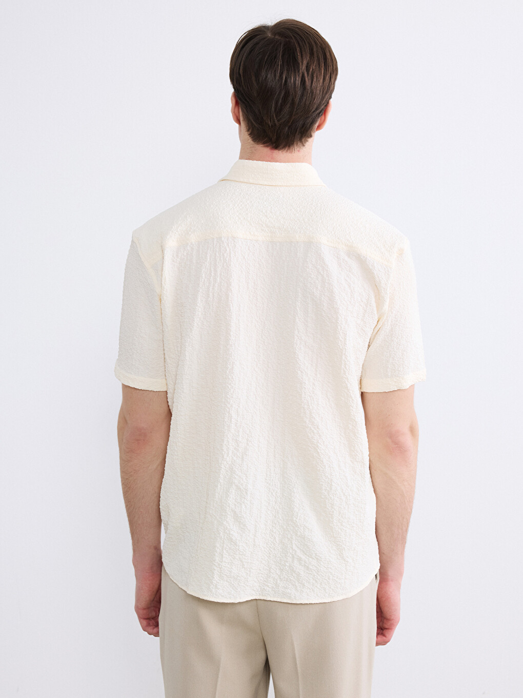 Regular Fit Short Sleeve Men's Basic Shirt-3