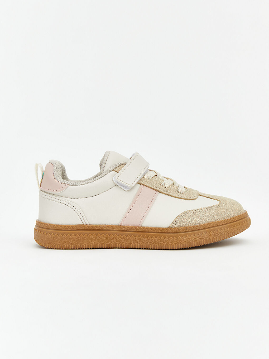 Bej Bağcık ve Cırt Cırtlı Kız Çocuk Spor Ayakkabı-1