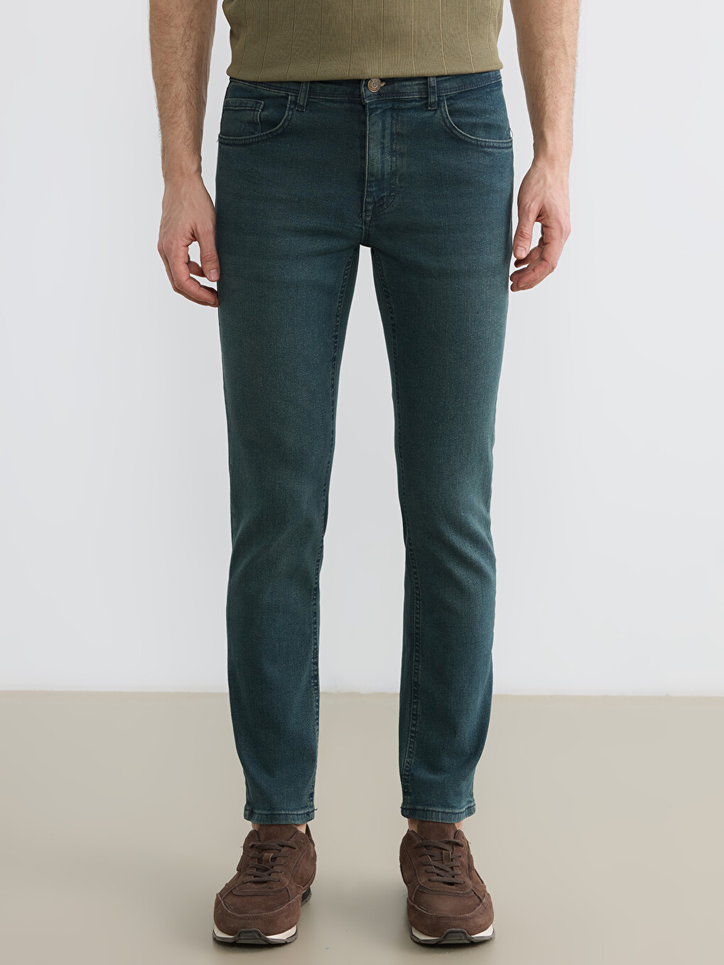 Yeşil 750 Slim Fit Erkek Jean Pantolon-2