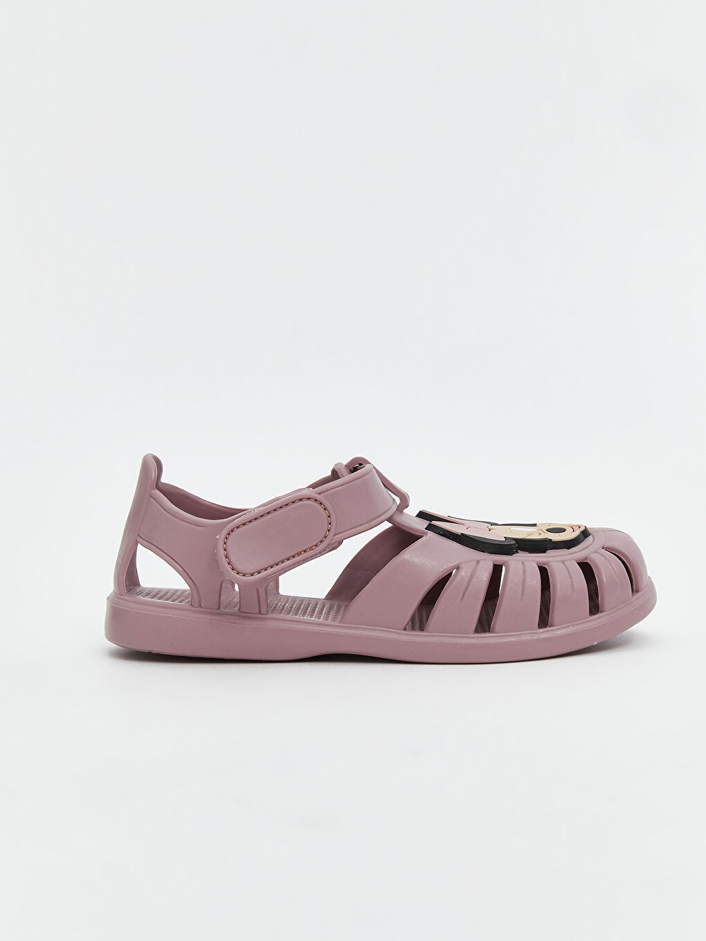 Lila Minnie Mouse Baskılı Kız Bebek Sandalet-1