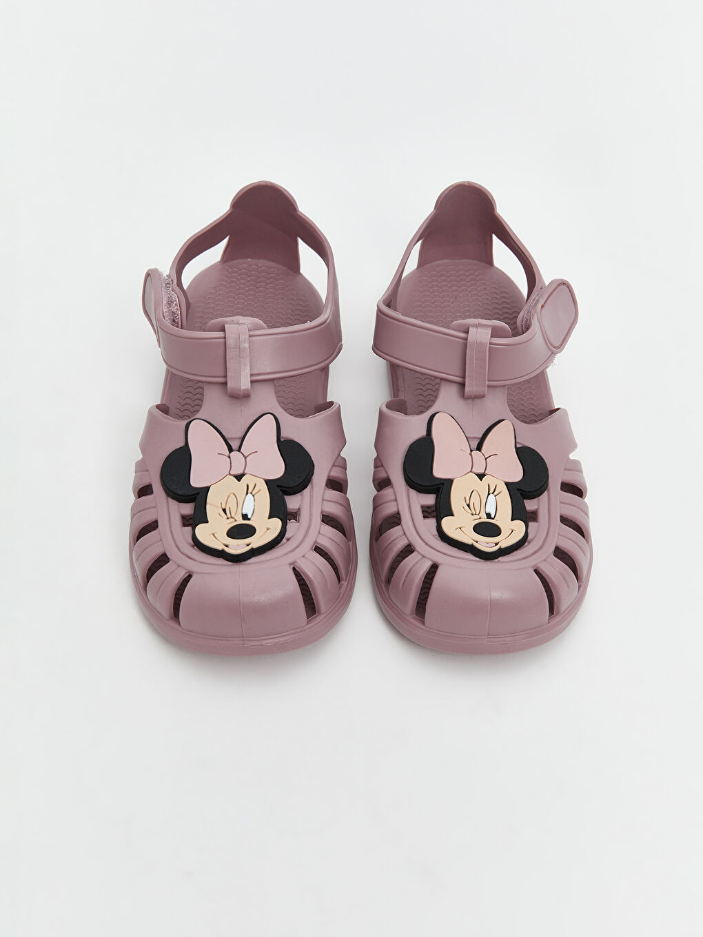 Lila Minnie Mouse Baskılı Kız Bebek Sandalet-2