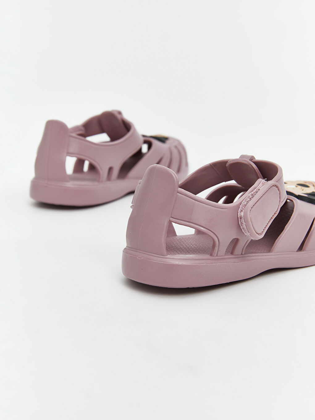 Lila Minnie Mouse Baskılı Kız Bebek Sandalet-4