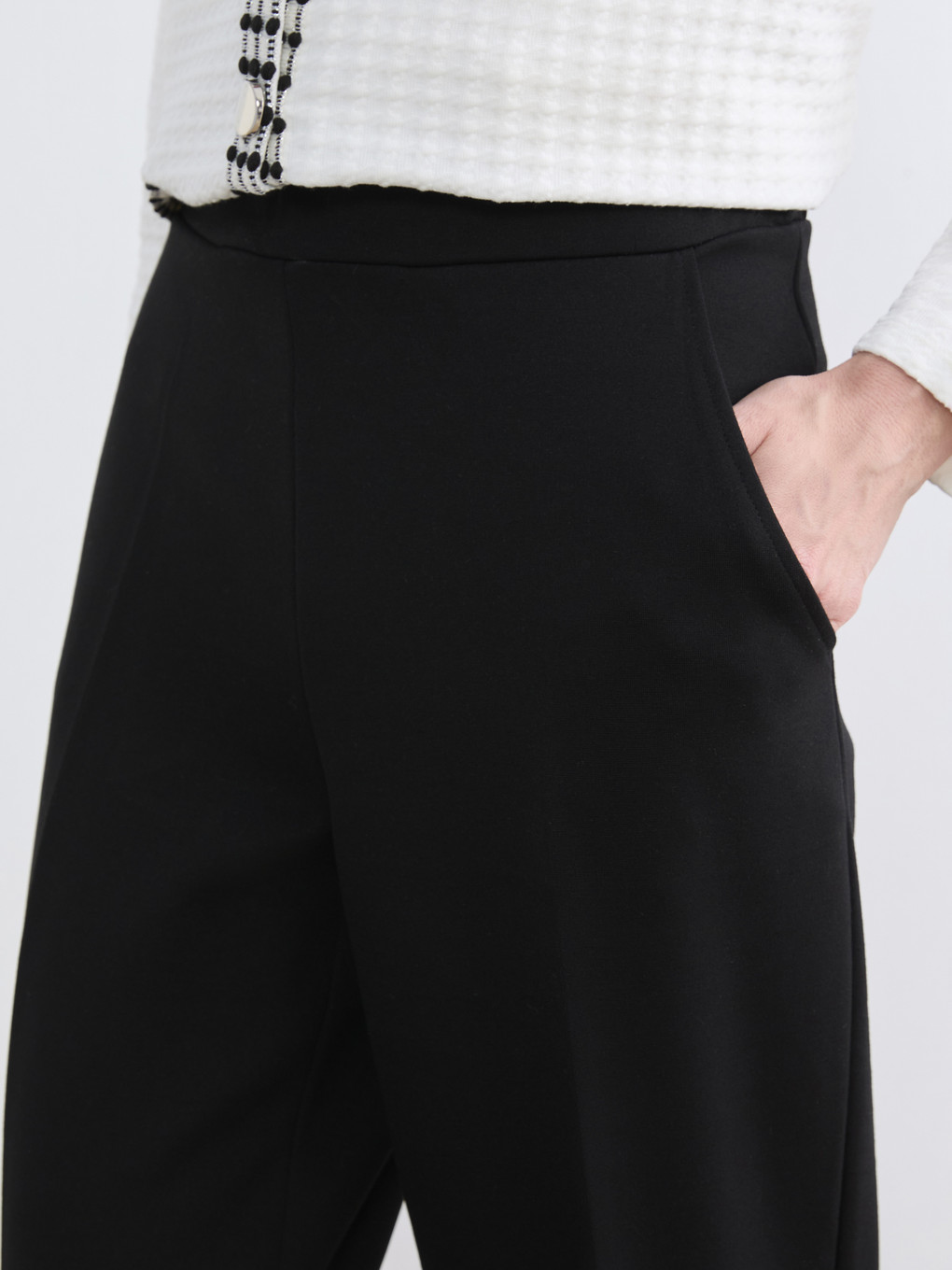 Pantalon Taille Élastiquée Coupe Carotte Pour Femmes-3