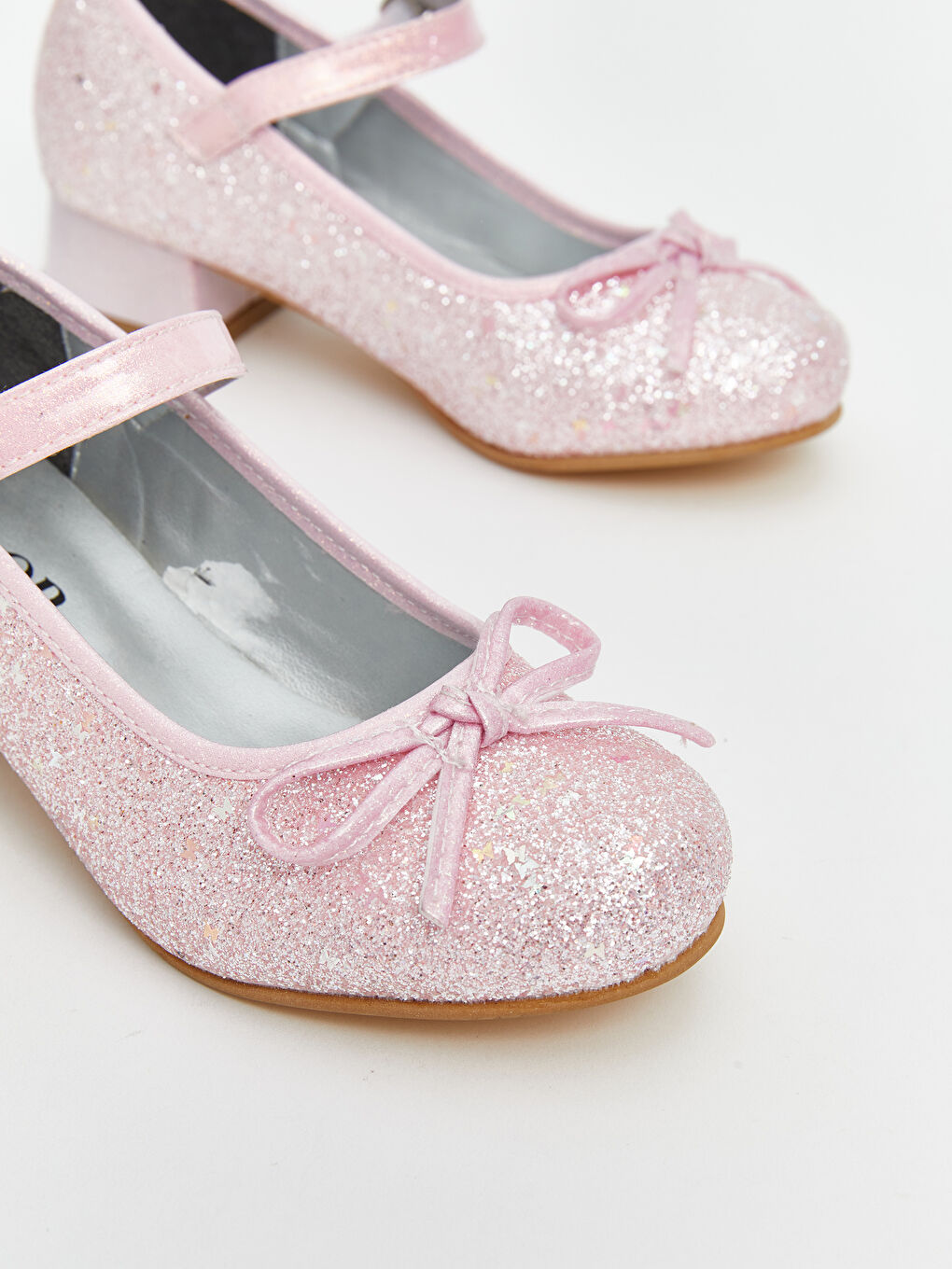 Pembe Simli Fiyonk Detaylı Kız Çocuk Babet-2