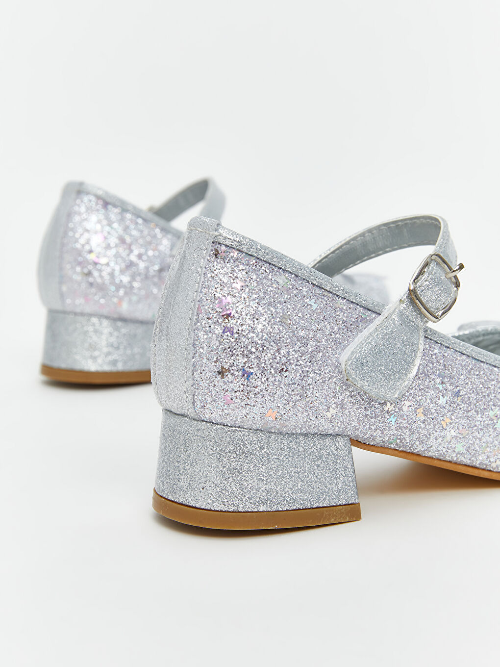 Gri Simli Fiyonk Detaylı Kız Çocuk Babet-4