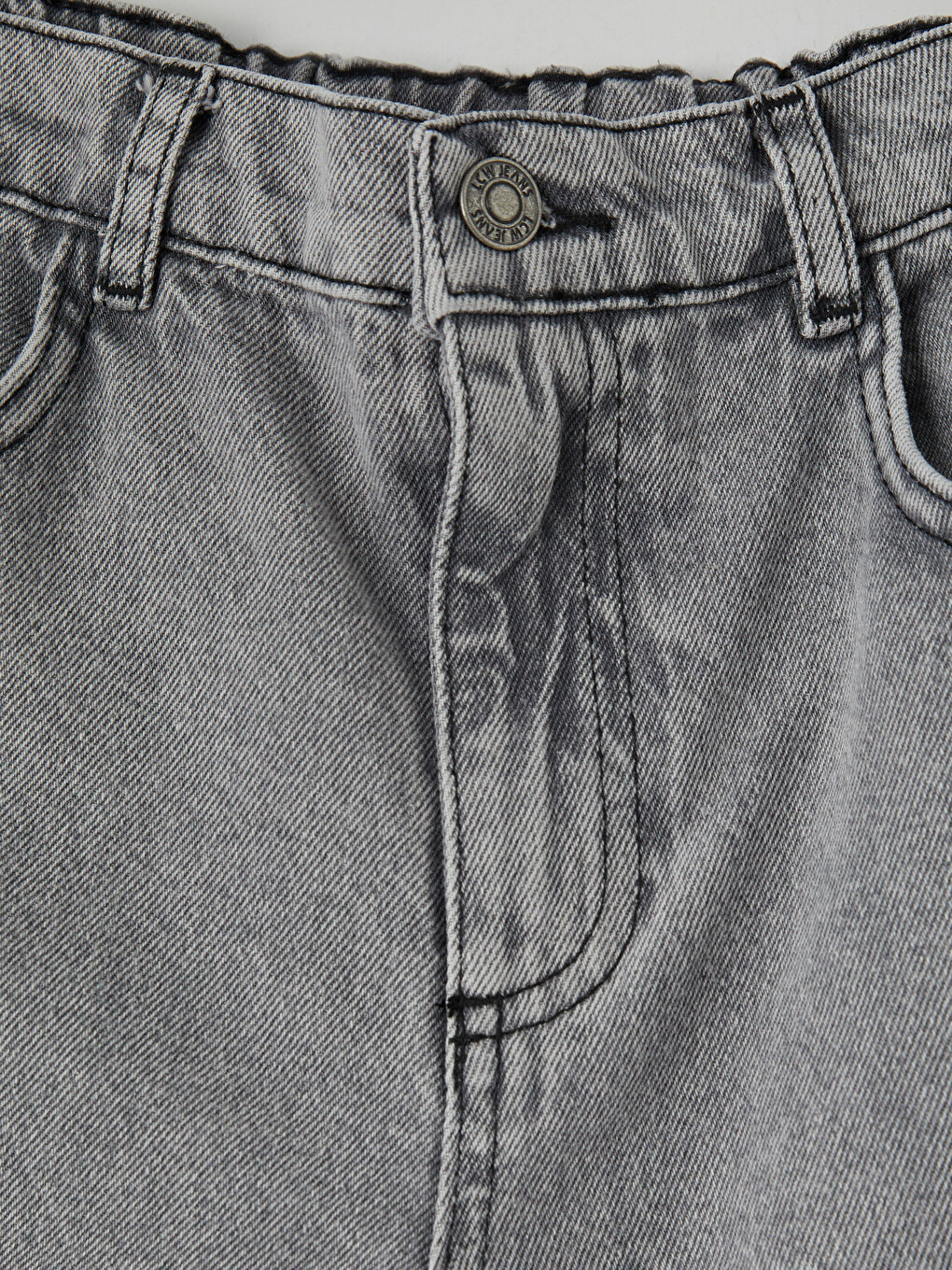 Gri Beli Ayarlanabilir Lastikli Erkek Çocuk Jean Pantolon-2