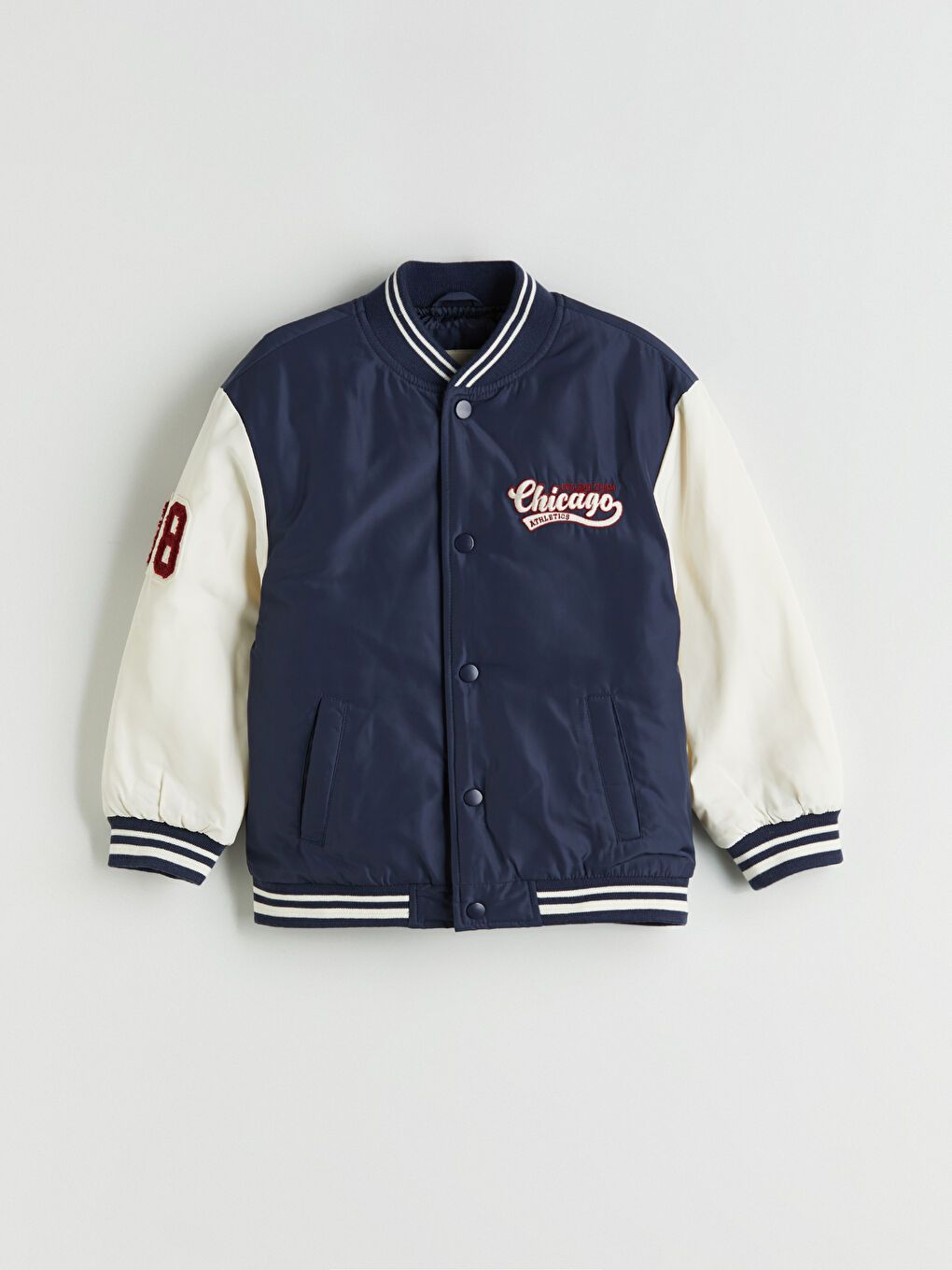 Lacivert Chicago Nakışlı Erkek Çocuk Kolej Mont-1