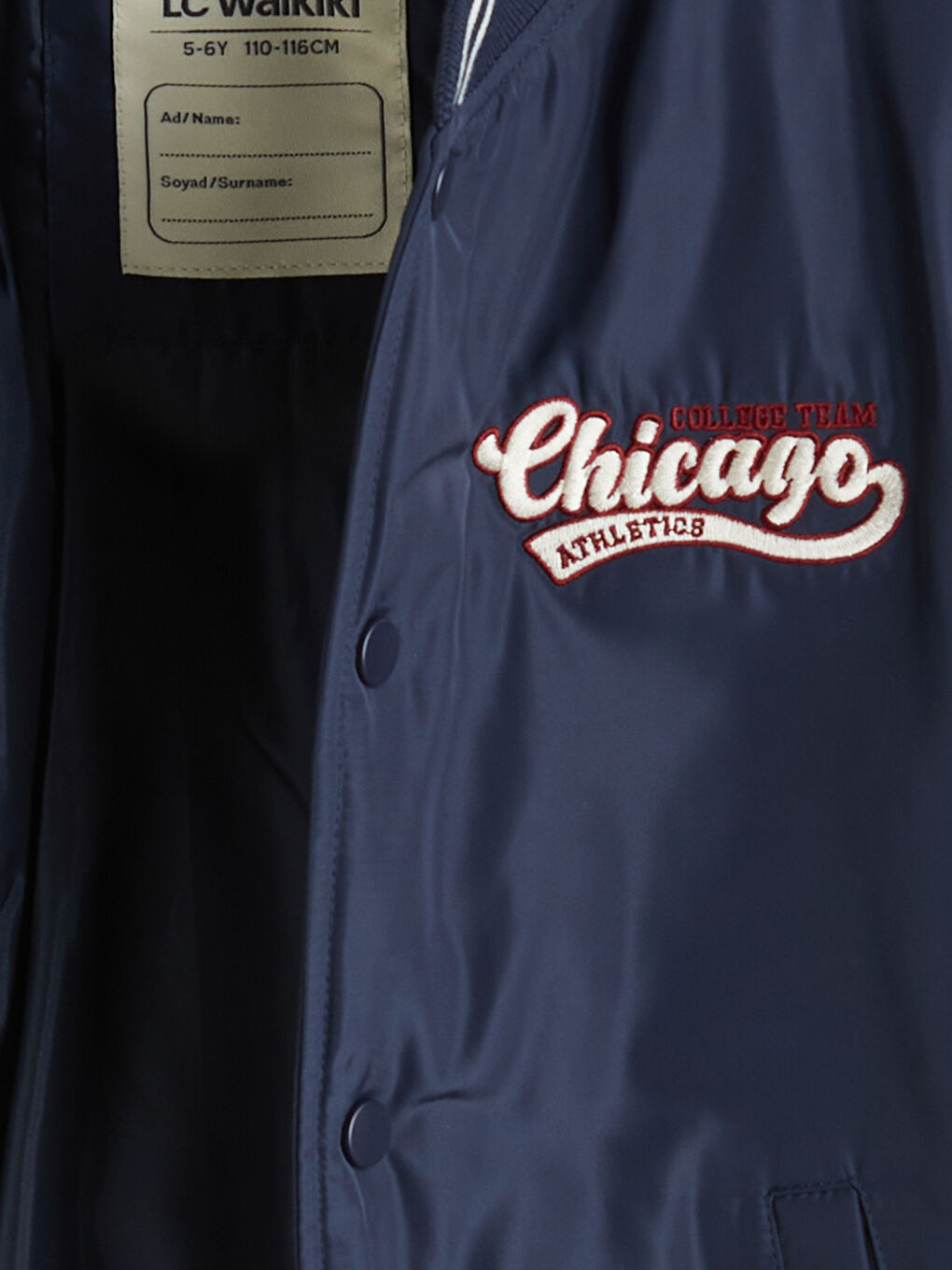 Lacivert Chicago Nakışlı Erkek Çocuk Kolej Mont-2