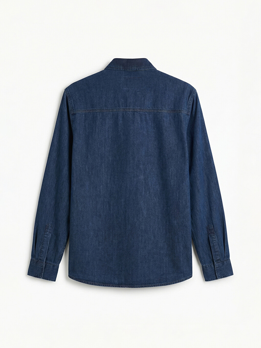 İndigo Regular Fit Uzun Kollu Erkek Jean Gömlek-5